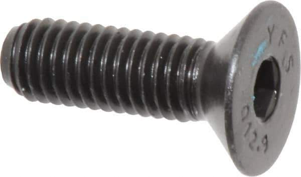 Value Collection - M8x1.25 Metric Coarse Hex Socket Drive, 90° Flat Screw - Grade 12.9 Alloy Steel, Black Oxide Finish, Fully Threaded, 25mm OAL - Industrial Tool & Supply