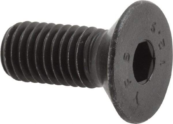 Value Collection - M10x1.50 Metric Coarse Hex Socket Drive, 90° Flat Screw - Grade 12.9 Alloy Steel, Black Oxide Finish, Fully Threaded, 25mm OAL - Industrial Tool & Supply