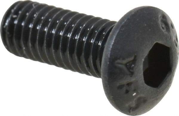 Value Collection - M3x0.50 Metric Coarse Hex Socket Drive, Button Screw - Grade 12.9 Alloy Steel, Black Oxide Finish, Fully Threaded, 8mm Length Under Head - Industrial Tool & Supply