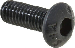Value Collection - M3x0.50 Metric Coarse Hex Socket Drive, Button Screw - Grade 12.9 Alloy Steel, Black Oxide Finish, Fully Threaded, 8mm Length Under Head - Industrial Tool & Supply