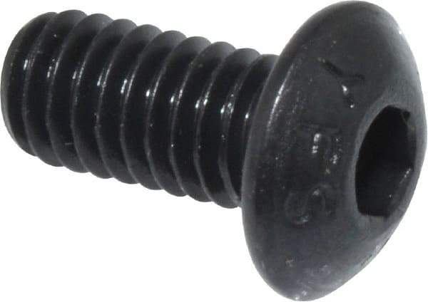 Value Collection - M4x0.70 Metric Coarse Hex Socket Drive, Button Screw - Grade 12.9 Alloy Steel, Black Oxide Finish, Fully Threaded, 8mm Length Under Head - Industrial Tool & Supply