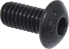 Value Collection - M4x0.70 Metric Coarse Hex Socket Drive, Button Screw - Grade 12.9 Alloy Steel, Black Oxide Finish, Fully Threaded, 8mm Length Under Head - Industrial Tool & Supply