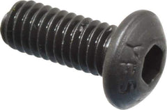 Value Collection - M4x0.70 Metric Coarse Hex Socket Drive, Button Screw - Grade 12.9 Alloy Steel, Black Oxide Finish, Fully Threaded, 10mm Length Under Head - Industrial Tool & Supply