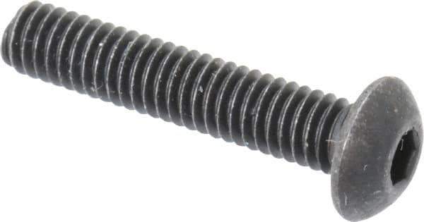 Value Collection - M4x0.70 Metric Coarse Hex Socket Drive, Button Screw - Grade 10.9 Alloy Steel, Black Oxide Finish, Fully Threaded, 20mm Length Under Head - Industrial Tool & Supply