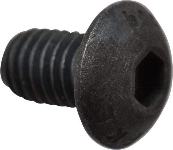 Value Collection - M5x0.80 Metric Coarse Hex Socket Drive, Button Screw - Grade 10.9 Alloy Steel, Black Oxide Finish, Fully Threaded, 8mm Length Under Head - Industrial Tool & Supply