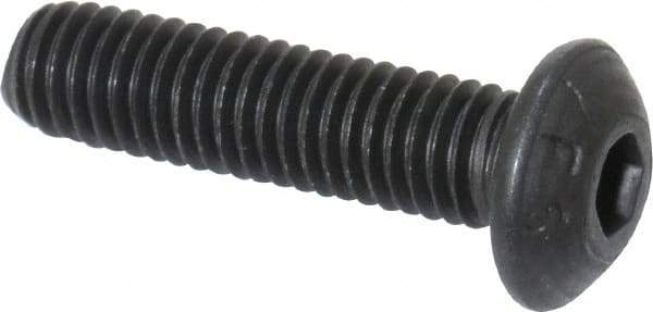 Value Collection - M5x0.80 Metric Coarse Hex Socket Drive, Button Screw - Grade 12.9 Alloy Steel, Black Oxide Finish, Fully Threaded, 20mm Length Under Head - Industrial Tool & Supply