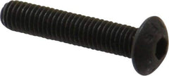 Value Collection - M5x0.80 Metric Coarse Hex Socket Drive, Button Screw - Grade 12.9 Alloy Steel, Black Oxide Finish, Fully Threaded, 25mm Length Under Head - Industrial Tool & Supply