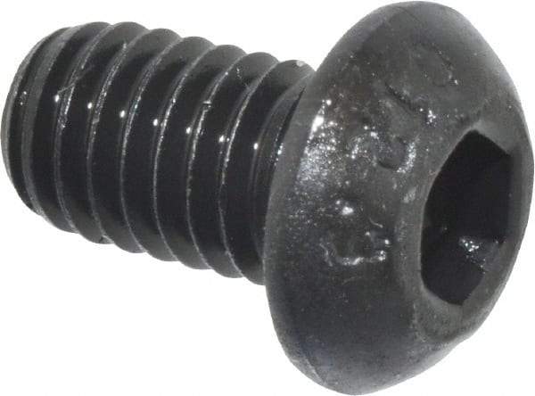 Value Collection - M6x1.00 Metric Coarse Hex Socket Drive, Button Screw - Grade 12.9 Alloy Steel, Black Oxide Finish, Fully Threaded, 10mm Length Under Head - Industrial Tool & Supply