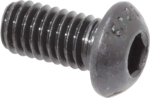Value Collection - M6x1.00 Metric Coarse Hex Socket Drive, Button Screw - Grade 12.9 Alloy Steel, Black Oxide Finish, Fully Threaded, 12mm Length Under Head - Industrial Tool & Supply