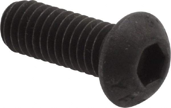 Value Collection - M6x1.00 Metric Coarse Hex Socket Drive, Button Screw - Grade 12.9 Alloy Steel, Black Oxide Finish, Fully Threaded, 16mm Length Under Head - Industrial Tool & Supply