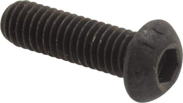 Value Collection - M6x1.00 Metric Coarse Hex Socket Drive, Button Screw - Grade 12.9 Alloy Steel, Black Oxide Finish, Fully Threaded, 20mm Length Under Head - Industrial Tool & Supply