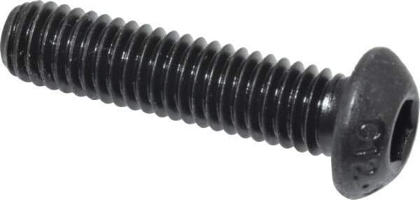 Value Collection - M6x1.00 Metric Coarse Hex Socket Drive, Button Screw - Grade 12.9 Alloy Steel, Black Oxide Finish, Fully Threaded, 25mm Length Under Head - Industrial Tool & Supply
