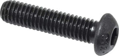 Value Collection - M6x1.00 Metric Coarse Hex Socket Drive, Button Screw - Grade 12.9 Alloy Steel, Black Oxide Finish, Fully Threaded, 25mm Length Under Head - Industrial Tool & Supply