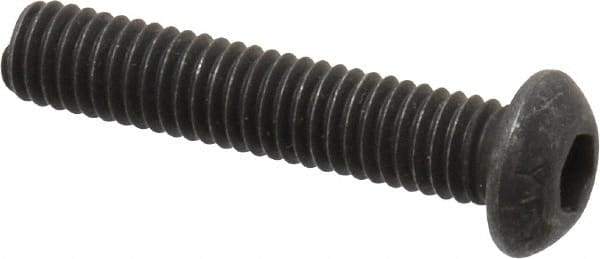 Value Collection - M6x1.00 Metric Coarse Hex Socket Drive, Button Screw - Grade 12.9 Alloy Steel, Black Oxide Finish, Fully Threaded, 30mm Length Under Head - Industrial Tool & Supply