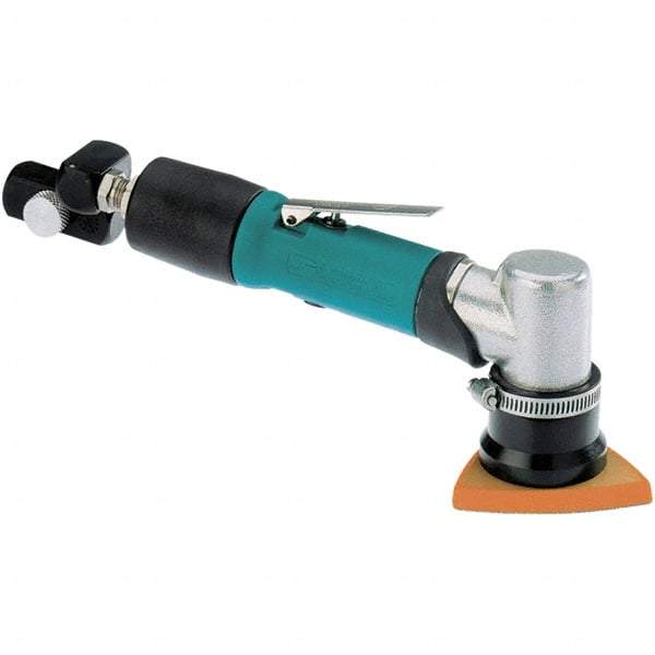 Dynabrade - 15,000 OPM, 20 CFM Air Consumption, Right Angle Air Orbital Sander - Triangular & Tear Drop Pad, 1/4 NPT Inlet - Industrial Tool & Supply