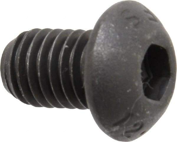 Value Collection - M8x1.25 Metric Coarse Hex Socket Drive, Button Screw - Grade 12.9 Alloy Steel, Black Oxide Finish, Fully Threaded, 12mm Length Under Head - Industrial Tool & Supply