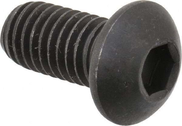 Value Collection - M8x1.25 Metric Coarse Hex Socket Drive, Button Screw - Grade 12.9 Alloy Steel, Black Oxide Finish, Fully Threaded, 16mm Length Under Head - Industrial Tool & Supply