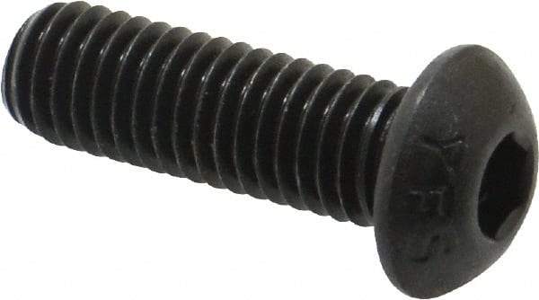 Value Collection - M8x1.25 Metric Coarse Hex Socket Drive, Button Screw - Grade 12.9 Alloy Steel, Black Oxide Finish, Fully Threaded, 25mm Length Under Head - Industrial Tool & Supply