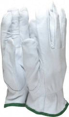 MCR Safety - Size M (8) Grain Goatskin General Protection Work Gloves - For Work & Driver, Uncoated, Slip-On Cuff, Full Fingered, White, Paired - Industrial Tool & Supply