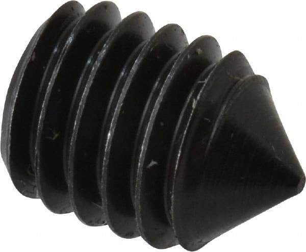 Value Collection - M6x1.00, 8mm OAL, Cone Point Set Screw - Grade 14.9 (45H) Alloy Steel, 3mm Key - Industrial Tool & Supply