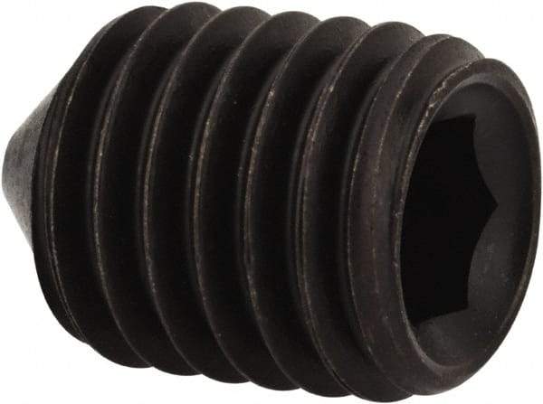 Value Collection - M12x1.75, 16mm OAL, Cone Point Set Screw - Grade 14.9 (45H) Alloy Steel, 6mm Key - Industrial Tool & Supply