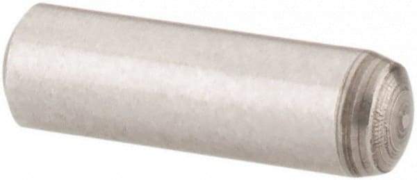 Value Collection - 3mm Diam x 10mm Pin Length Grade 8 Alloy Steel Precision Dowel Pin - Bright Finish, 1 Rounded End - Industrial Tool & Supply