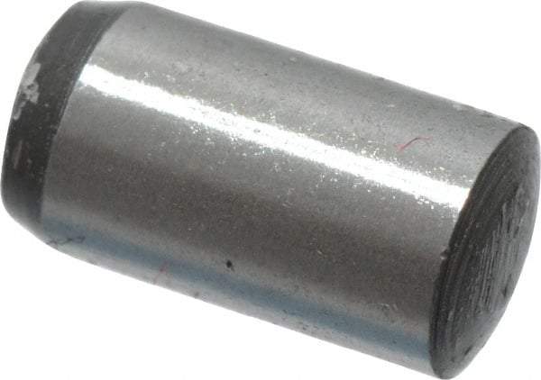 Value Collection - 4mm Diam x 8mm Pin Length Grade 8 Alloy Steel Precision Dowel Pin - Bright Finish, 1 Rounded End - Industrial Tool & Supply