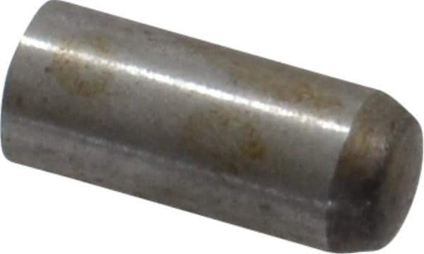 Value Collection - 4mm Diam x 10mm Pin Length Grade 8 Alloy Steel Precision Dowel Pin - Bright Finish, 1 Rounded End - Industrial Tool & Supply