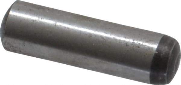Value Collection - 4mm Diam x 14mm Pin Length Grade 8 Alloy Steel Precision Dowel Pin - Bright Finish, 1 Rounded End - Industrial Tool & Supply