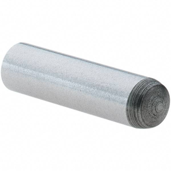Value Collection - 4mm Diam x 16mm Pin Length Grade 8 Alloy Steel Precision Dowel Pin - Bright Finish, 1 Rounded End - Industrial Tool & Supply