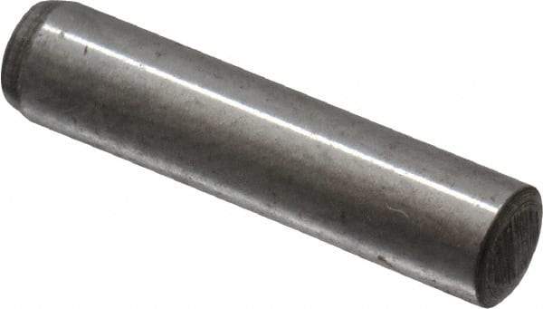 Value Collection - 4mm Diam x 18mm Pin Length Grade 8 Alloy Steel Precision Dowel Pin - Bright Finish, 1 Rounded End - Industrial Tool & Supply