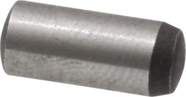 Value Collection - 5mm Diam x 12mm Pin Length Grade 8 Alloy Steel Precision Dowel Pin - Bright Finish, 1 Rounded End - Industrial Tool & Supply