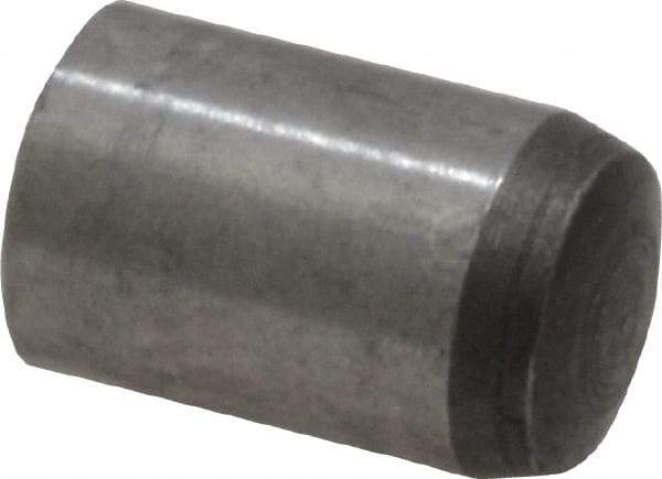 Value Collection - 6mm Diam x 10mm Pin Length Grade 8 Alloy Steel Precision Dowel Pin - Bright Finish, 1 Rounded End - Industrial Tool & Supply