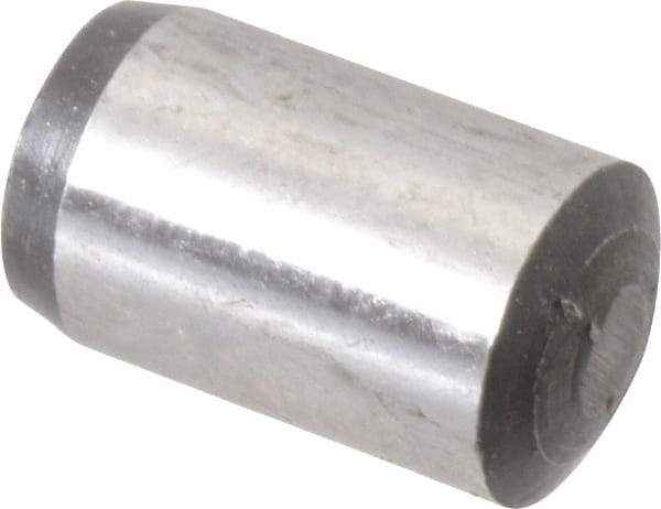 Value Collection - 8mm Diam x 14mm Pin Length Grade 8 Alloy Steel Precision Dowel Pin - Bright Finish, 1 Rounded End - Industrial Tool & Supply