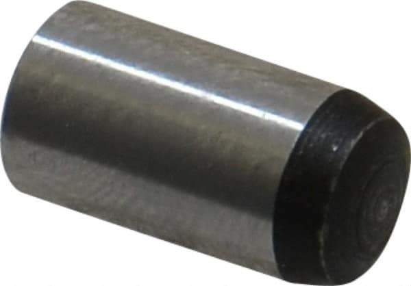 Value Collection - 8mm Diam x 16mm Pin Length Grade 8 Alloy Steel Precision Dowel Pin - Bright Finish, 1 Rounded End - Industrial Tool & Supply