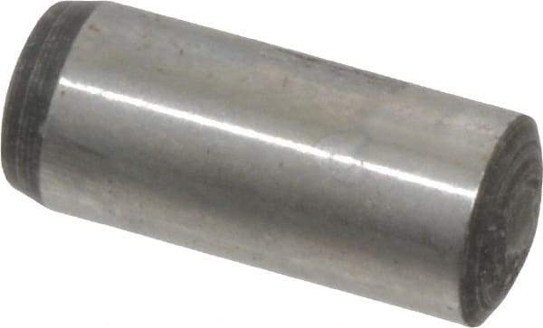 Value Collection - 8mm Diam x 20mm Pin Length Grade 8 Alloy Steel Precision Dowel Pin - Bright Finish, 1 Rounded End - Industrial Tool & Supply