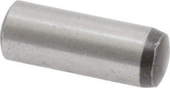 Value Collection - 8mm Diam x 22mm Pin Length Grade 8 Alloy Steel Precision Dowel Pin - Bright Finish, 1 Rounded End - Industrial Tool & Supply