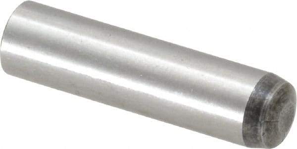 Value Collection - 8mm Diam x 32mm Pin Length Grade 8 Alloy Steel Precision Dowel Pin - Bright Finish, 1 Rounded End - Industrial Tool & Supply
