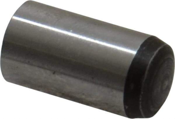 Value Collection - 10mm Diam x 20mm Pin Length Grade 8 Alloy Steel Precision Dowel Pin - Bright Finish, 1 Rounded End - Industrial Tool & Supply