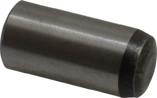 Value Collection - 10mm Diam x 22mm Pin Length Grade 8 Alloy Steel Precision Dowel Pin - Bright Finish, 1 Rounded End - Industrial Tool & Supply