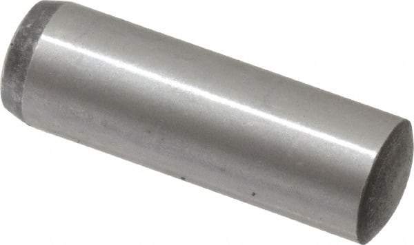 Value Collection - 10mm Diam x 32mm Pin Length Grade 8 Alloy Steel Precision Dowel Pin - Bright Finish, 1 Rounded End - Industrial Tool & Supply