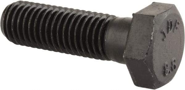 Value Collection - M12x1.75mm Metric Coarse, 40mm Length Under Head Hex Head Cap Screw - Partially Threaded, Grade 8.8 Steel, Uncoated, 19mm Hex - Industrial Tool & Supply