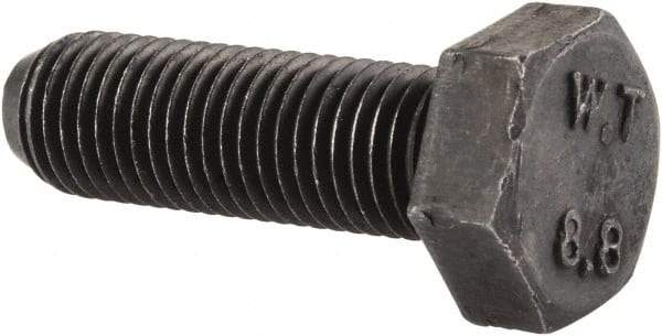 Value Collection - M8x1.00mm Metric Fine, 25mm Length Under Head Hex Head Cap Screw - Fully Threaded, Grade 8.8 Steel, Uncoated, 13mm Hex - Industrial Tool & Supply
