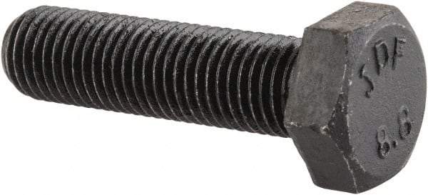 Value Collection - M8x1.00mm Metric Fine, 30mm Length Under Head Hex Head Cap Screw - Fully Threaded, Grade 8.8 Steel, Uncoated, 13mm Hex - Industrial Tool & Supply