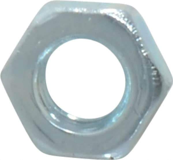 Value Collection - M6x1.00 Steel Right Hand Hex Jam Nut - 10mm Across Flats, 3.2mm High, Zinc-Plated Finish - Industrial Tool & Supply