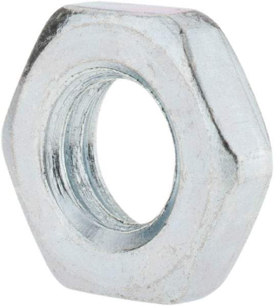 Value Collection - M10x1.50 Steel Right Hand Hex Jam Nut - 17mm Across Flats, 5mm High, Zinc-Plated Finish - Industrial Tool & Supply
