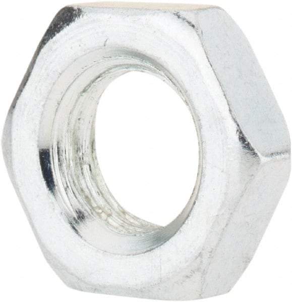 Value Collection - M12x1.75 Steel Right Hand Hex Jam Nut - 19mm Across Flats, 6mm High, Zinc-Plated Finish - Industrial Tool & Supply