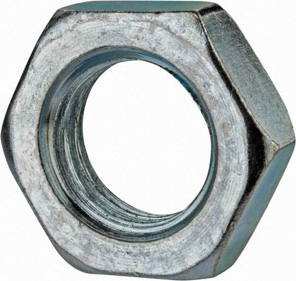 Value Collection - M24x3.00 Steel Right Hand Hex Jam Nut - 36mm Across Flats, 12mm High, Zinc-Plated Finish - Industrial Tool & Supply