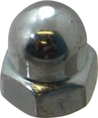Value Collection - M4x0.7 7mm Width Across Flats, Zinc Plated, Steel Acorn Nut - 8mm Overall Height, Grade 2, DIN 1587 - Industrial Tool & Supply