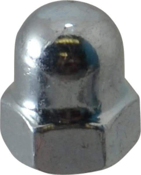 Value Collection - M5x0.8 8mm Width Across Flats, Zinc Plated, Steel Acorn Nut - 10mm Overall Height, Grade 2, DIN 1587 - Industrial Tool & Supply